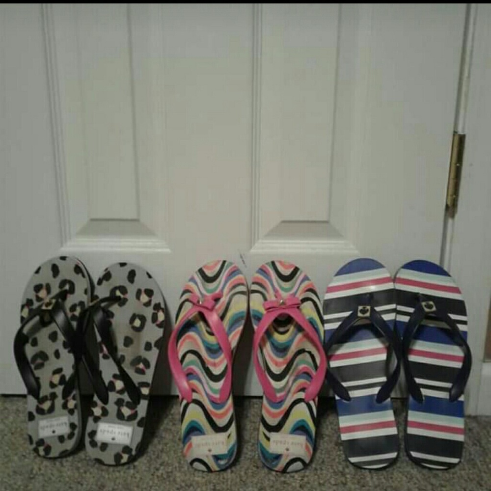Kate Spade flip flops (3 pairs)